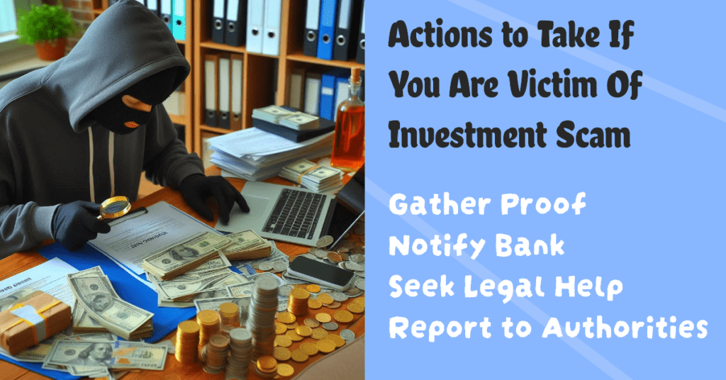 Actions to take if you  become a victim of investment scam